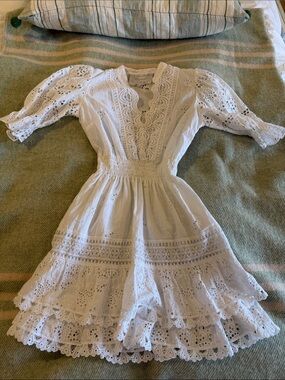 Temptations White Eyelet Lace Tiered Dress